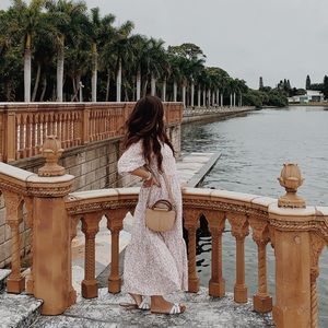 H&M🌸floral Pink long summer dress